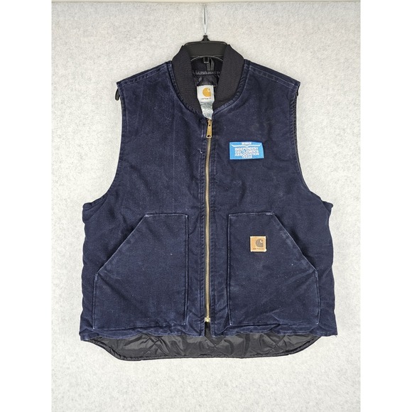 Carhartt Other - Vintage Carhartt Quilt-Lined Artic Vest "Midnight Blue" V02 MDT Mens LG USA Made